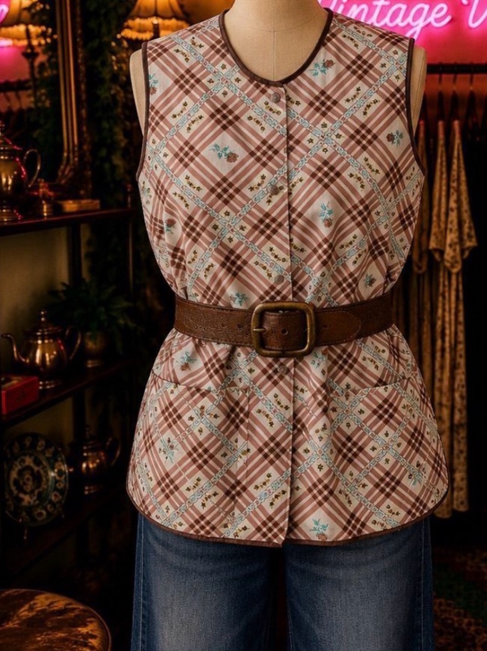 1970’s Gorgeous True vintage floral tunic top